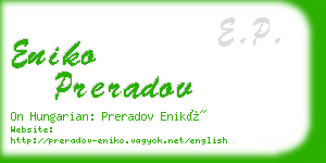 eniko preradov business card